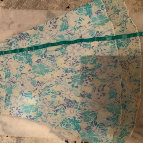 Ann Taylor Petite Silk Crochet Blue Mini Dress - Picture 9 of 11